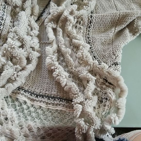 Angel Of The North Cream Textured Shawl Sweater - Picture 10 of 11